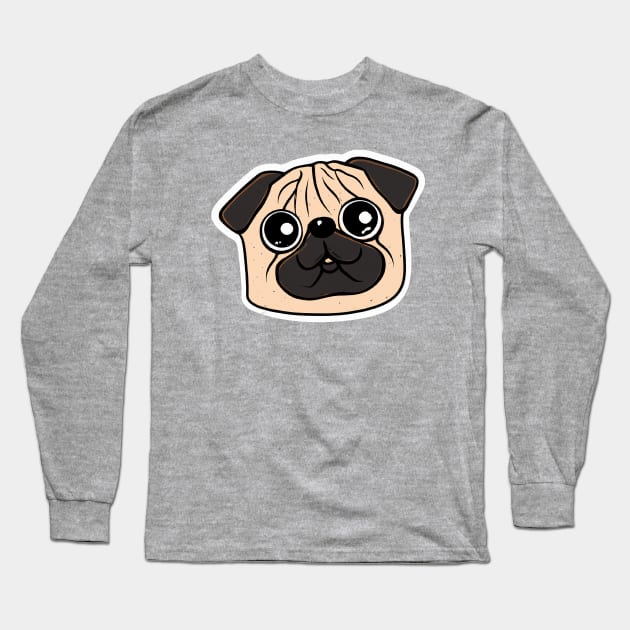 Cutest Pug Vintage Dog Lover Puppy Retro Long Sleeve T-Shirt by BetterManufaktur